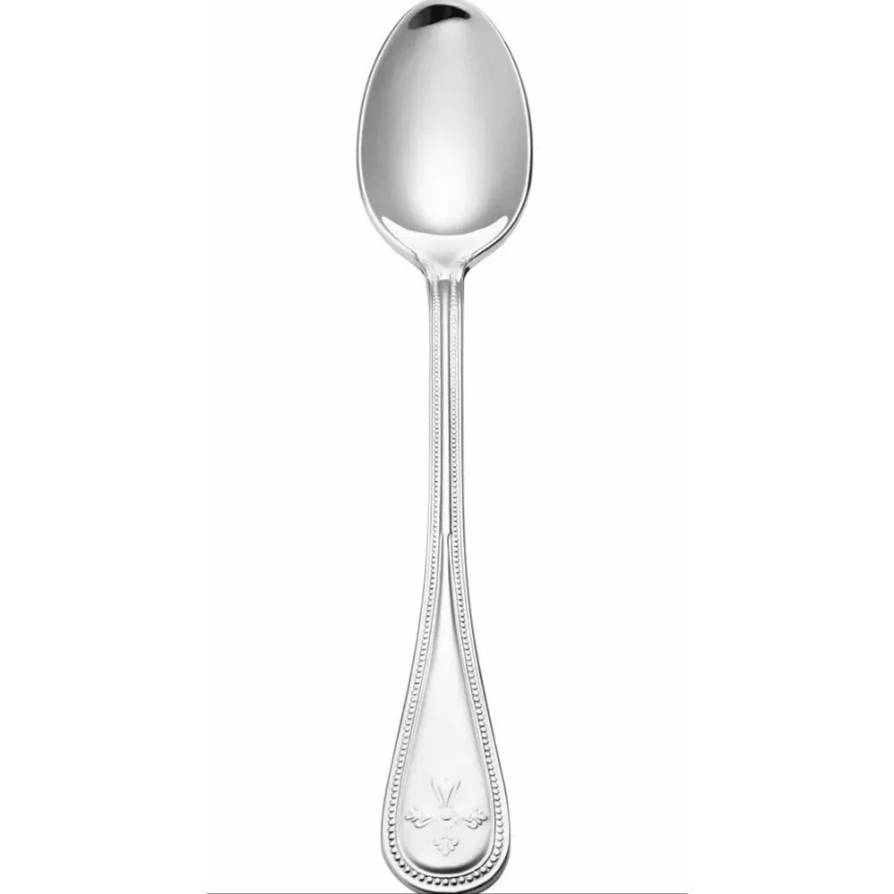 NWT Mikasa 3 Pc set baby Memento Box cross & beaded design Silver flatware set